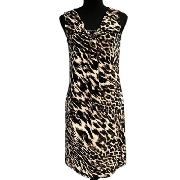 ๐ Dana Buchanan Leopard Print Dress Size Small - Picture 1 of 8